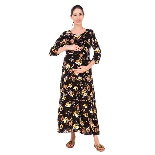 Everyday Essential Maternity & Feeding Dress. (Black)