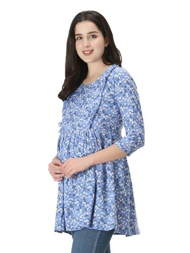 Rayon Stylish Maternity Feeding Top. (Aqua)