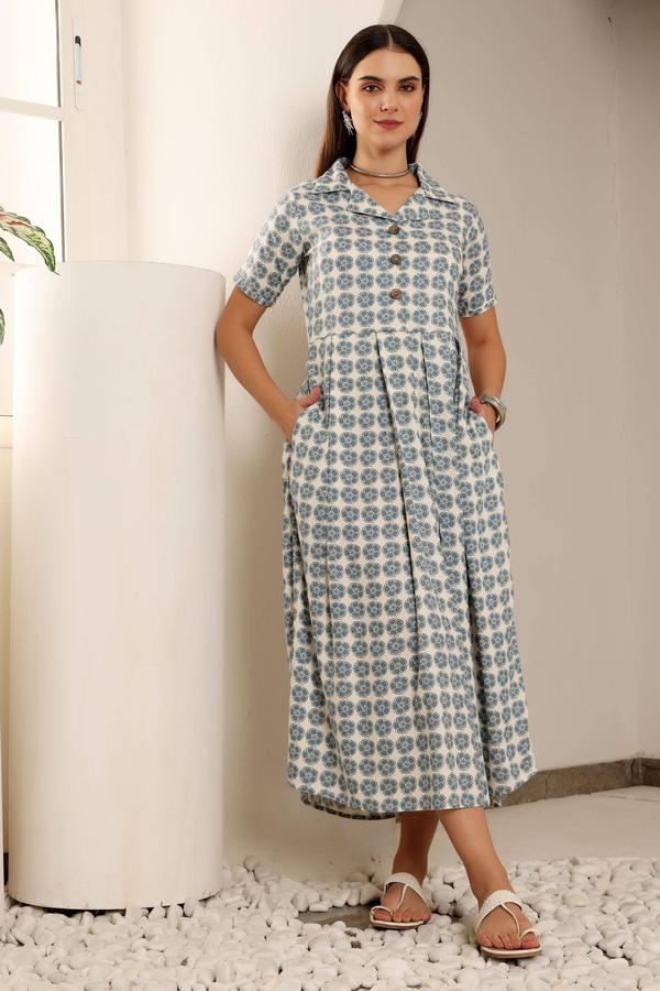 Zipless Maternity Feeding Dress For Women. Rayon Pearl.