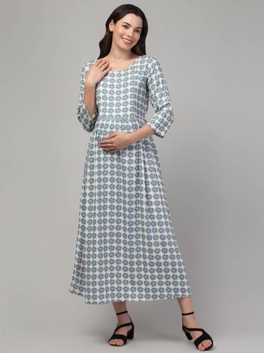 Maternity Feeding Gathered Dress For Women. (Pearl)